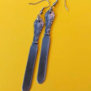 NWOT Knife Earrings, Metal